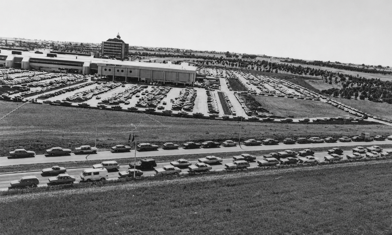 Colonnades car park full on opening day, 1979