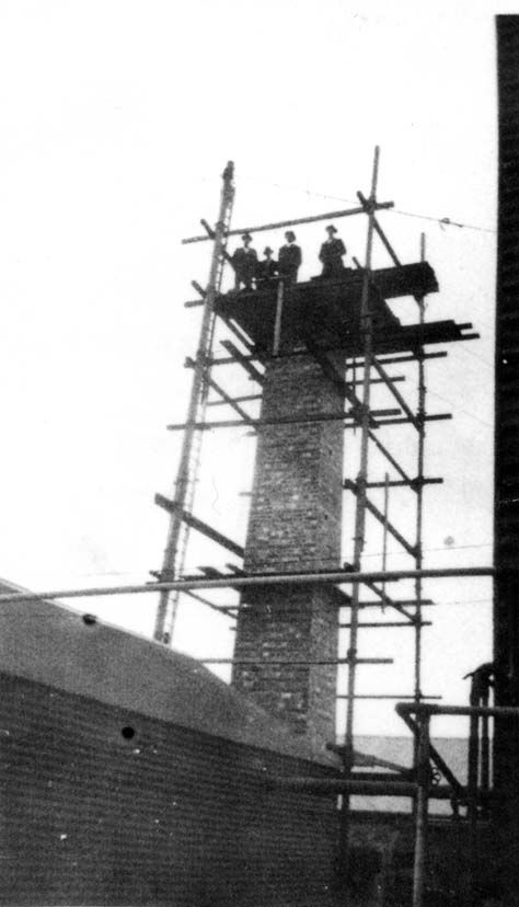 The Reynell distilling house under construction, 1910